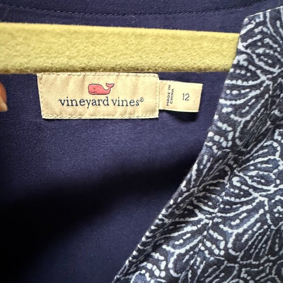 Vineyard Vines Blue Pattern Wrap Dress - Picture 3 of 3
